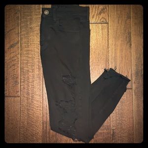 Black denim ripped jeans